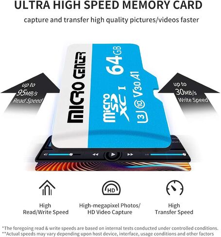 بطاقة Micro Center Premium 64 جيجابايت microSDXC، بطاقة ذاكرة متوافقة مع Nintendo-Switch، UHS-I C10 U3 V30 4K UHD Video A1 بطاقة Micro SD مع محول (64 جيجابايت) in Saudi Arabia