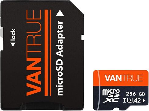Vantrue 256GB microSDXC UHS-I U3 4K Memory Card with Adapter for Dash Cams | UHS-I U3, 4K UHD video, high speed transfer, monitoring grade, for dash cams, body cams, action cameras, security systems in Saudi Arabia