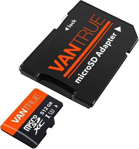 Vantrue 256GB microSDXC UHS-I U3 4K Memory Card with Adapter for Dash Cams | UHS-I U3, 4K UHD video, high speed transfer, monitoring grade, for dash cams, body cams, action cameras, security systems in Saudi Arabia