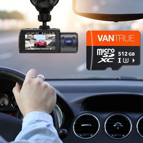 Vantrue 256GB microSDXC UHS-I U3 4K Memory Card with Adapter for Dash Cams | UHS-I U3, 4K UHD video, high speed transfer, monitoring grade, for dash cams, body cams, action cameras, security systems in Saudi Arabia