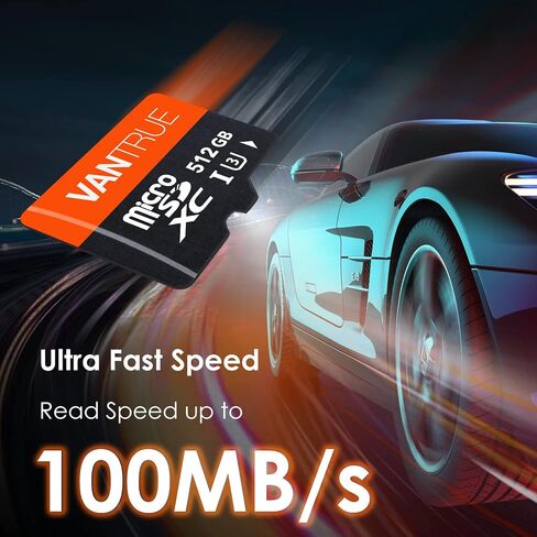 Vantrue 256GB microSDXC UHS-I U3 4K Memory Card with Adapter for Dash Cams | UHS-I U3, 4K UHD video, high speed transfer, monitoring grade, for dash cams, body cams, action cameras, security systems in Saudi Arabia