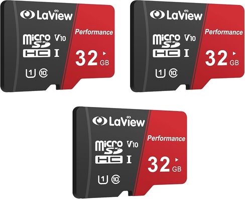 بطاقة ذاكرة LaView سعة 32 جيجابايت، قطعتان، بطاقة ذاكرة Micro SDXC UHS-I - 95 ميجابايت/ثانية، 633X، U1، C10، فيديو عالي الدقة V10، A1، FAT32، بطاقة فلاش TF عالية السرعة P500 للكمبيوتر مع محول/هاتف/كمبيوتر لوحي/ الكمبيوتر in Kuwait