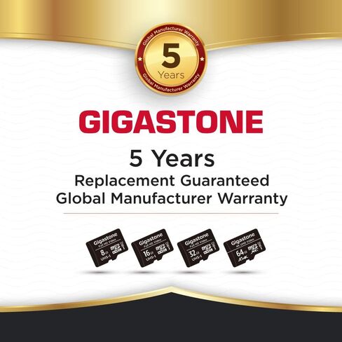 [Gigastone] 8GB 5-Pack Micro SD Card, Full HD Video, Surveillance Security Cam Action Camera Drone, 85MB/s Micro SDHC Class 10, with Adapters in Kuwait