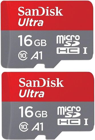 بطاقة ذاكرة Sandisk Ultra micro SDHC Micro SD UHS-1 TF سعة 16 جيجابايت 16 جيجا (عبوتان 16 جيجابايت × 2 = 32 جيجابايت) الفئة 10 بلس (1) كل شيء ما عدا قارئ بطاقة الذاكرة سترومبولي in Saudi Arabia