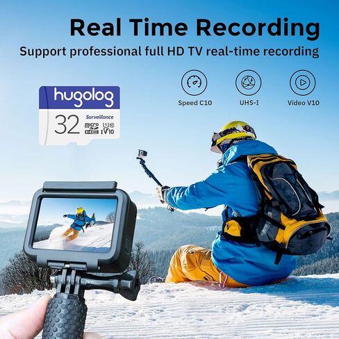 Hugolog 32GB Micro SD Card, MicroSDXC UHS-I Memory Card for Laview Camera - 100MB/s, 667X, U1, Class10, FHD Video V10, A1, FAT32, High Speed Flash TF Card P500 for Phone/Dash Cam/Tablet/PC/Computer in Kuwait