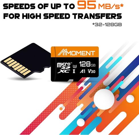 بطاقة MMOMENT Micro SDHC، A1، UHS-I، U1، V10، متوافقة مع الفئة 10، سرعة قراءة تصل إلى 90 ميجابايت/ثانية، محول SD متضمن (32 جيجابايت، أسود - A1، U1، V10) in Kuwait