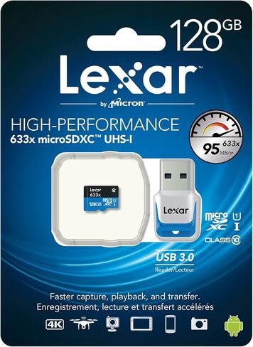 Lexar High-Performance microSDHC 633x 16GB UHS-I/U1 w/USB 3.0 Reader Flash Memory Card - LSDMI16GBB1NL633R in Kuwait