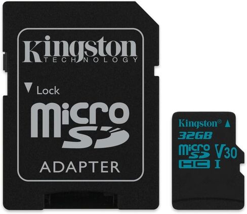 كينجستون كانفاس جو! بطاقة ذاكرة فلاش مايكرو اس دي فئة 10 UHS-I 90MB/s R مع محول (SDCG2/32GB) in Kuwait