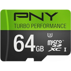 PNY U3 Turbo Performance 64GB High Speed MicroSDXC Class 10 UHS-I, up to 90MB/sec Flash Card (P-SDUX64U390G-GE) in Saudi Arabia