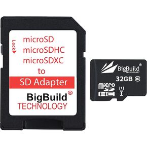 بطاقة ذاكرة microSDHC بسعة 32 جيجابايت فائقة السرعة 80 ميجابايت/ثانية بتقنية BigBuild لهاتف Samsung Galaxy A50/A50s, A51/A51 UW, A52/A52s in Kuwait