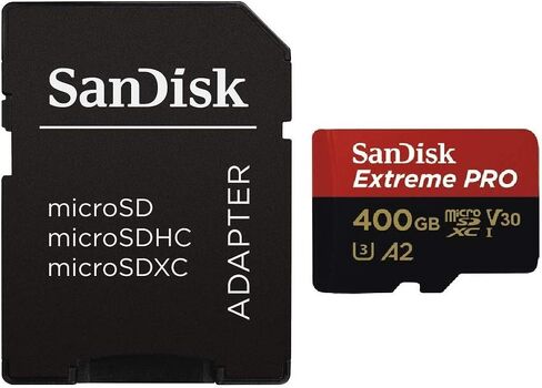 حزمة بطاقات ذاكرة SanDisk Micro SDXC Extreme Pro 400 جيجابايت تعمل مع GoPro Hero 7 أسود وفضي وHero7 White UHS-I A2 (SDSQXCZ-400G-GN6MA) Plus (1) كل شيء ولكن Stromboli (TM) 3.0 Micro/SD قارئ بطاقات in Saudi Arabia