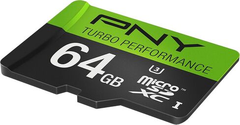 PNY U3 Turbo Performance 64GB High Speed MicroSDXC Class 10 UHS-I, up to 90MB/sec Flash Card (P-SDUX64U390G-GE) in Saudi Arabia