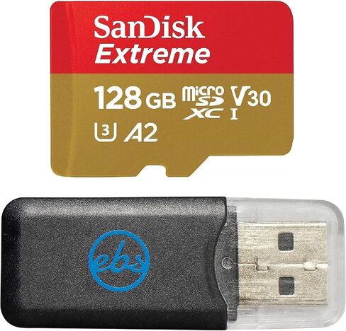 تعمل بطاقة الذاكرة SanDisk Micro 128GB Extreme مع هاتف Samsung Galaxy A04s وGalaxy A04 الذكي (SDSQXAA-128G-GN6MA) V30 A2 4K UHD UHS-I مع (1) كل شيء ما عدا قارئ بطاقات MicroSD من Stromboli in Saudi Arabia
