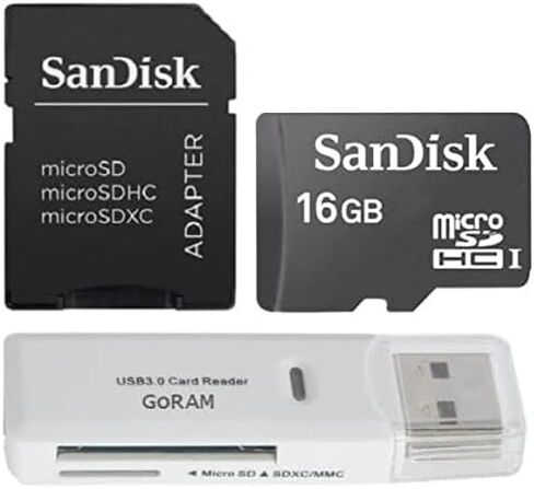 SanDisk 16GB Class 4 MicroSD Card SDSDQAB-016G with Adapter (25 Pack) Bundle with (1) GoRAM Card Reader in Saudi Arabia