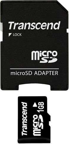ترانسيند بطاقة ذاكرة مايكرو اس دي بسعة 1 جيجابايت مع محول اس دي in Kuwait