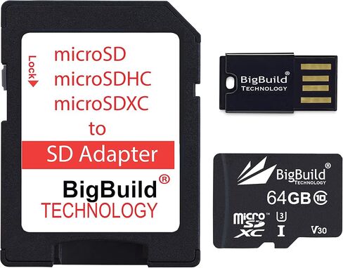بطاقة ذاكرة microSDHC سعة 32 جيجابايت فائقة السرعة 80 ميجابايت/ثانية بتقنية BigBuild لهاتف alcatel 1L، 1L Pro، 1S، 1SE، 1V، 1X in Kuwait