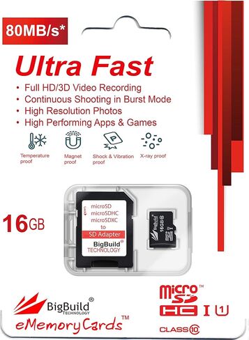 8GB Ultra Fast 80MB/s microSDHC Memory Card for ZTE Blade L8/L9, Max View, V30 Vita, X1 Cell Phone in Saudi Arabia