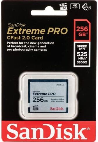 SanDisk 71931 256GB Extreme PRO CFast 2.0 Memory Card (ARRI, Canon, and BlackMagic Ca in Saudi Arabia