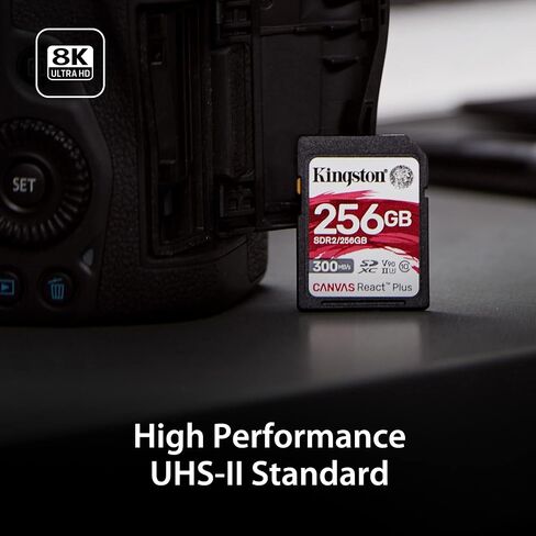 Kingston Canvas React Plus 64GB SD Card | SDXC UHS-II | 300R/260W U3 V90 | Full HD/4K/8K | SDR2/64GB in Saudi Arabia
