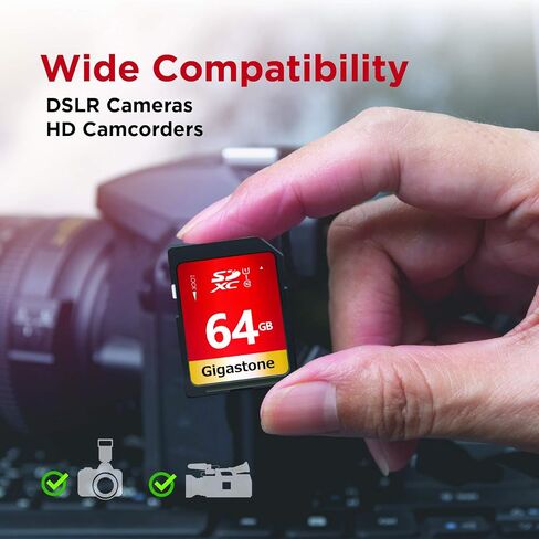 بطاقة ذاكرة جيجاستون 8 جيجابايت SD 5 عبوات UHS-I U1 فئة 10 بطاقة ذاكرة SDHC، سرعة تصل إلى 80 ميجابايت/ثانية، كاميرا رقمية كوداك أوليمبوس فيديو عالية الدقة، مع 5 حافظات صغيرة in Saudi Arabia