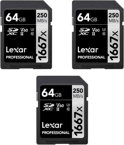 Lexar Professional 64GB 1667x UHS-II SDXC Memory Card (2-Pack) in Saudi Arabia