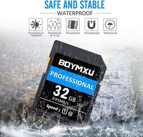32GB Memory Card U3, BOYMXU Professional 1000 x Class 10 Card U3 Memory Card Compatible Computer Cameras and Camcorders, Camera Memory Card Up to 95MB/s, Green/Black in Kuwait