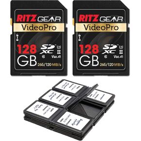 بطاقة ذاكرة ريتز جير اكستريم بيرفورمانس فيديو برو 128 جيجابايت 4K 8K الترا اتش دي اس اكس سي U3 V60 A1 عبوة من قطعتين (اقرأ 265 ميجابايت/ثانية، 120 ميجابايت/ثانية كتابة) in Kuwait
