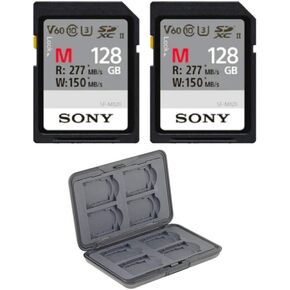Sony 128GB M Series UHS-II SDXC Memory Card (2-Pack) Bundle with Versatile Memory Card Holder (2 Items) in Kuwait