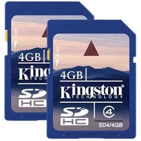 Kingston 4 GB Class 4 SDHC Flash Memory Card 2-Pack SD4/4GB-2P in Kuwait