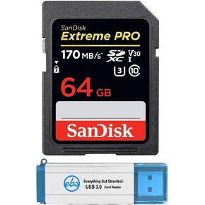SanDisk 128GB SDXC SD Extreme Pro Memory Card Class 10 Works with Sony Cyber-Shot DSC-RX100 VII, RX100 VI, RX100 VA Camera (SDSDXXY-128G-GN4IN) Bundle with 1 Everything But Stromboli 3.0 Card Reader