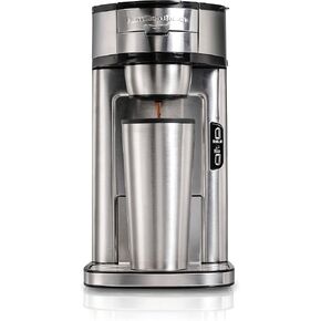 Hamilton Beach The Scoop Single Serve Coffee Maker & Fast Grounds Brewer, Brews in Minutes, 8-14oz. Cups, Stainless Steel in Kuwait