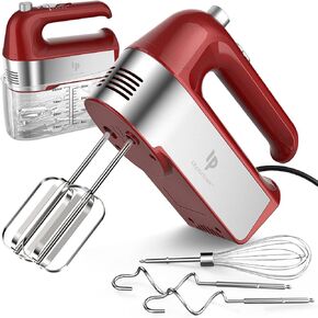 Hand Mixer Electric, 450W Kitchen Mixers with Scale Cup Storage Case, Turbo Boost/Self-Control Speed + 5 Speed + Eject Button + 5 Stainless Steel Accessories, For Easy Whipping Dough, Cream, Black in Saudi Arabia