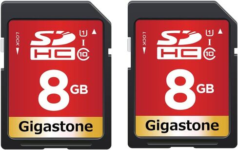 GIGASTONE 8GB SD Card 2-Pack UHS-I U1 Class 10 SDHC Memory Card, Speed Up to 80MB/s, Full HD Video Kodak Olympus Digital Camera, with 2 Mini Cases in Kuwait
