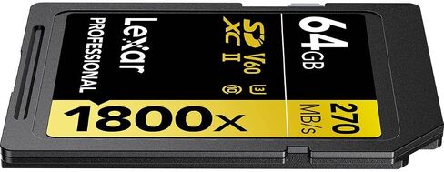 ليكسار بطاقة ذاكرة SDXC الاحترافية من سلسلة جولد سيريز 1800x 64 جيجابايت UHS-II U3 SDXC - عبوة من قطعتين in Saudi Arabia
