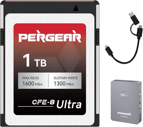 بيرجير بطاقة ذاكرة CFE-B الترا 1T CFexpress من النوع B بسرعة كتابة ثابتة تصل إلى 1300 ميجابايت/ثانية لانتاج ملفات كبيرة، تسجيل فيديو بمعدل بت ووضع التصوير المستمر (12K RAW، 8K RAW) in Kuwait