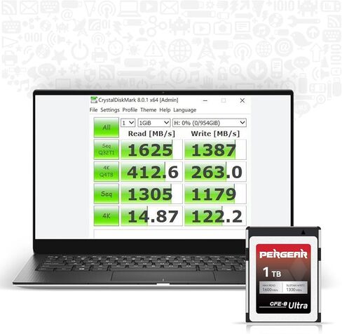 بيرجير بطاقة ذاكرة CFE-B الترا 1T CFexpress من النوع B بسرعة كتابة ثابتة تصل إلى 1300 ميجابايت/ثانية لانتاج ملفات كبيرة، تسجيل فيديو بمعدل بت ووضع التصوير المستمر (12K RAW، 8K RAW) in Kuwait