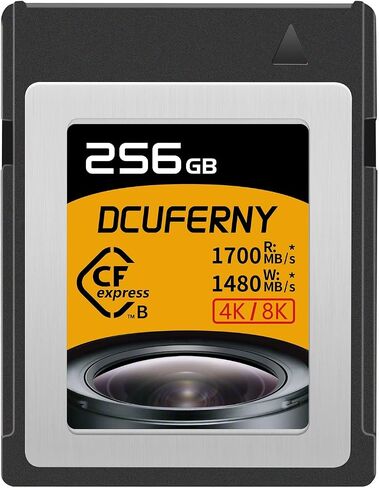 بطاقة ذاكرة 512G CFexpress Type B، قراءة تصل إلى 1700 ميجابايت/ثانية، 1480 ميجابايت/ثانية، كتابة تسجيل فيديو خام 4K/8K للنقل السريع وتخزين كبير لنيكون Z6/Z7/Z9/D6، Canon EOS1DX/EOS-R5، باناسونيك S1/S1R، DJI رونين 4D in Kuwait