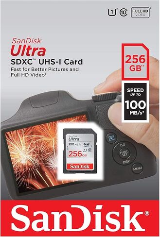 SanDisk 256GB SD Ultra Memory Card for Canon Camera Works with Powershot SX60 HS, SX430 is, SX540 HS (SDSDUNR-256G-GN6IN) Bundle with (1) Everything But Stromboli SDXC & Micro Card Reader in Saudi Arabia
