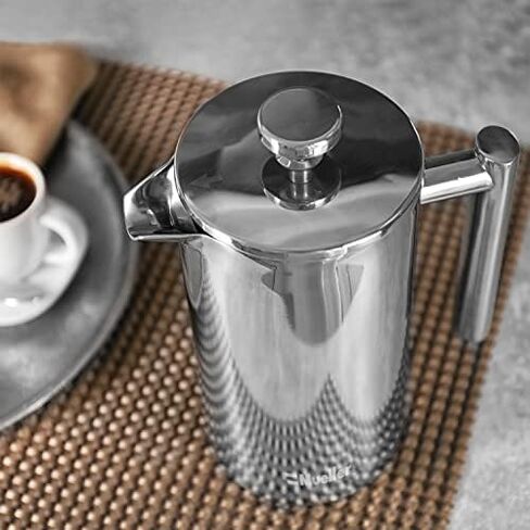 Mueller French Press Double Insulated 304 Stainless Steel Coffee Maker 4 Level Filtration System, No Coffee Grounds, Rust-Free, Dishwasher Safe in Saudi Arabia