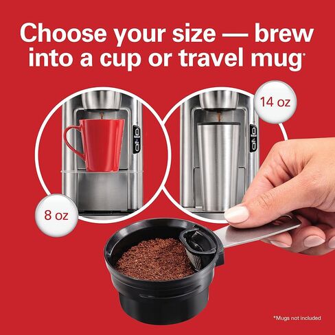 Hamilton Beach The Scoop Single Serve Coffee Maker & Fast Grounds Brewer, Brews in Minutes, 8-14oz. Cups, Stainless Steel in Kuwait