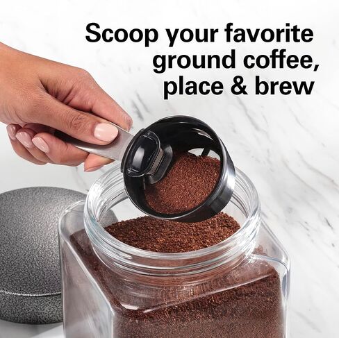 Hamilton Beach The Scoop Single Serve Coffee Maker & Fast Grounds Brewer, Brews in Minutes, 8-14oz. Cups, Stainless Steel in Kuwait