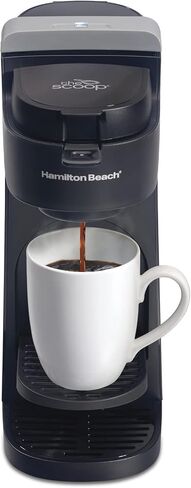 Hamilton Beach The Scoop Single Serve Coffee Maker & Fast Grounds Brewer, Brews in Minutes, 8-14oz. Cups, Stainless Steel in Kuwait