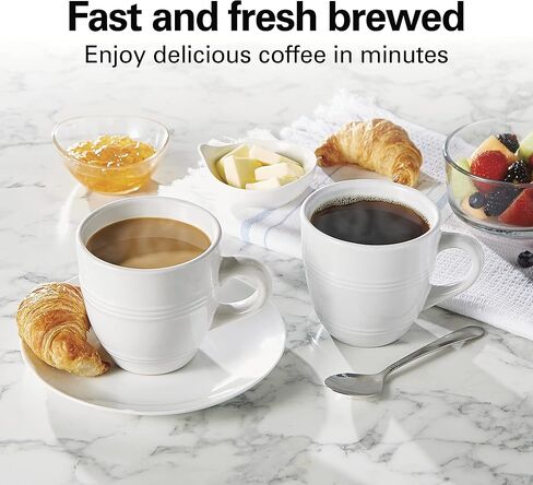 Hamilton Beach The Scoop Single Serve Coffee Maker & Fast Grounds Brewer, Brews in Minutes, 8-14oz. Cups, Stainless Steel in Kuwait