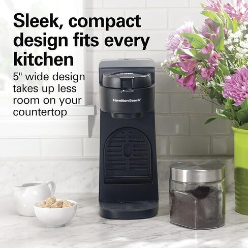 Hamilton Beach The Scoop Single Serve Coffee Maker & Fast Grounds Brewer, Brews in Minutes, 8-14oz. Cups, Stainless Steel in Kuwait