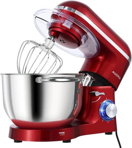 Aucma Stand Mixer,6.5-QT 660W 6-Speed Tilt-Head Food Mixer, Kitchen Electric Mixer with Dough Hook, Wire Whip & Beater (Black, 6.5QT) in Kuwait