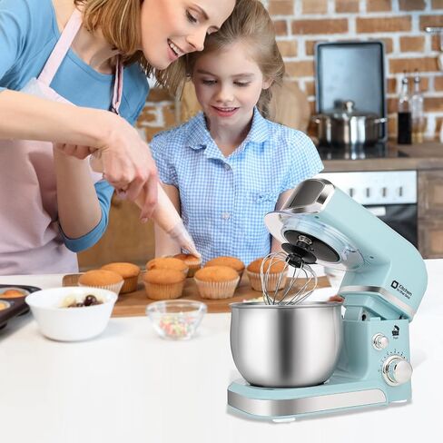 Kitchen in the box Stand Mixer,3.2Qt Small Electric Food Mixer,6 Speeds Portable Lightweight Kitchen Mixer for Daily Use with Egg Whisk,Dough Hook,Flat Beater (Black) in Saudi Arabia