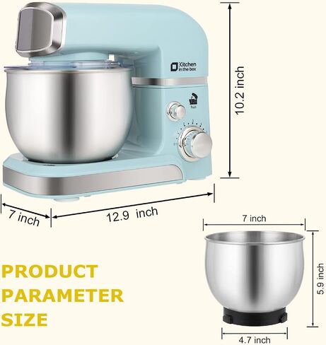 Kitchen in the box Stand Mixer,3.2Qt Small Electric Food Mixer,6 Speeds Portable Lightweight Kitchen Mixer for Daily Use with Egg Whisk,Dough Hook,Flat Beater (Black) in Saudi Arabia
