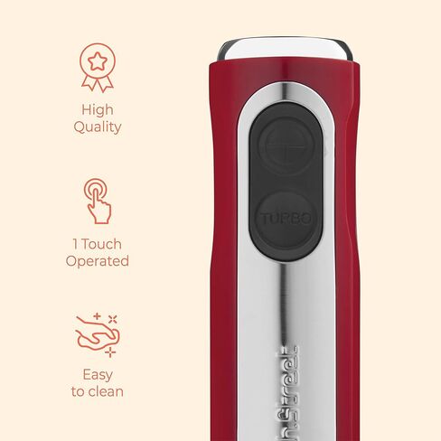 Powerful Immersion Blender, Electric Hand Blender 500 Watt with Turbo Mode, Detachable Base. Handheld Kitchen Blender Stick for Soup, Smoothie, Puree, Baby Food, 304 Stainless Steel Blades (Grey) in Kuwait
