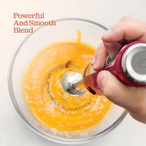 Powerful Immersion Blender, Electric Hand Blender 500 Watt with Turbo Mode, Detachable Base. Handheld Kitchen Blender Stick for Soup, Smoothie, Puree, Baby Food, 304 Stainless Steel Blades (Grey) in Kuwait