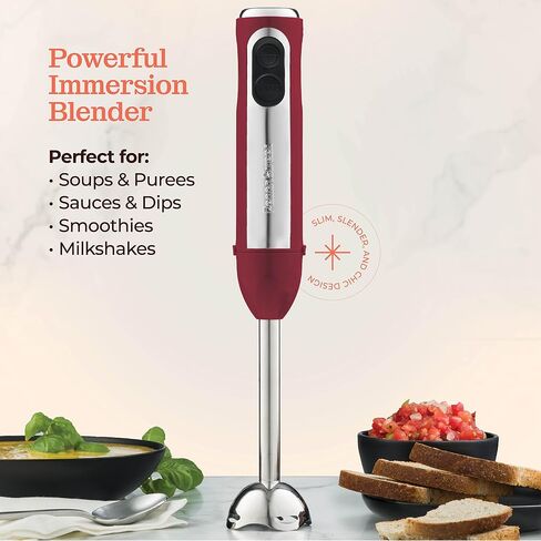 Powerful Immersion Blender, Electric Hand Blender 500 Watt with Turbo Mode, Detachable Base. Handheld Kitchen Blender Stick for Soup, Smoothie, Puree, Baby Food, 304 Stainless Steel Blades (Grey) in Kuwait